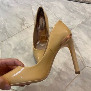 Ted Baker Nude Patent High Heel Pumps with Rose Gold Accent